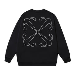 Off-White Black Spiral Line Arrow Crewneck Sweatshirt