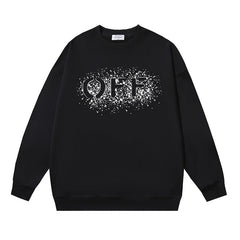 Off-White Black Spray Splatter Logo Crewneck Sweatshirt