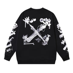 Off-White Black Punk Deconstructed Object Arrow Crewneck Sweatshirt