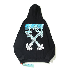 Off-White Black Blue Glacier Melt Arrow Hoodie