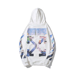 Off-White White Sky Landscape Artwork Arrow Hoodie