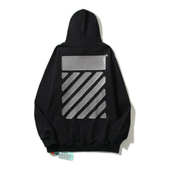 Off-White Black Industrial Diagonal Stripe Arrow Hoodie