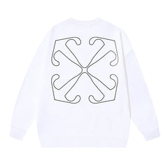 Off-White White Spiral Line Arrow Crewneck Sweatshirt