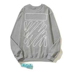 Off-White Heather Grey Minimalist Outline Arrow Crewneck Sweatshirt