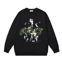 Off-White Black Neon Typography Portrait Crewneck Sweatshirt