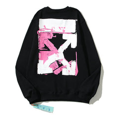 Off-White Black Pink Graffiti Arrow Crewneck Sweatshirt