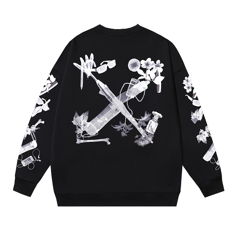 Off-White Black Punk Deconstructed Object Arrow Crewneck Sweatshirt
