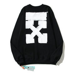 Off-White Black Brushstroke Block Arrow Crewneck Sweatshirt