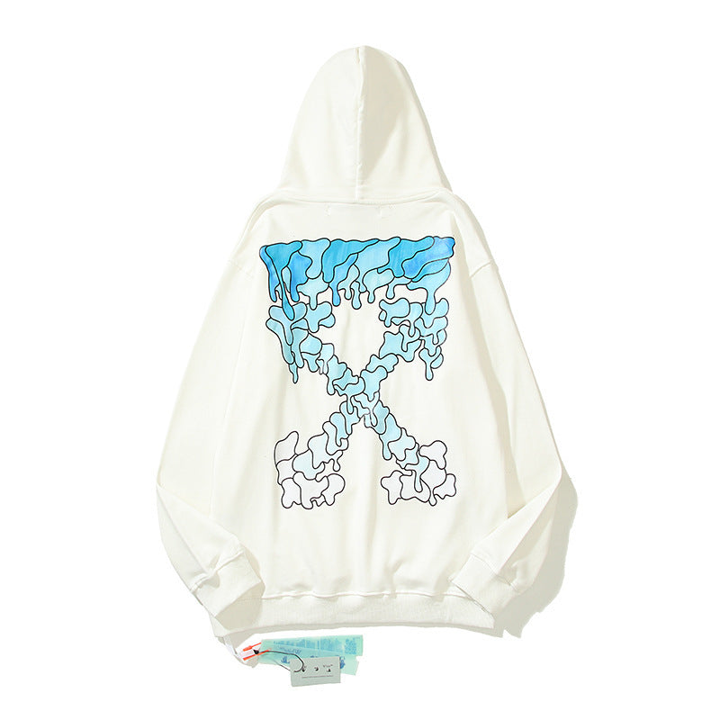 Off-White White Blue Glacier Melt Arrow Hoodie