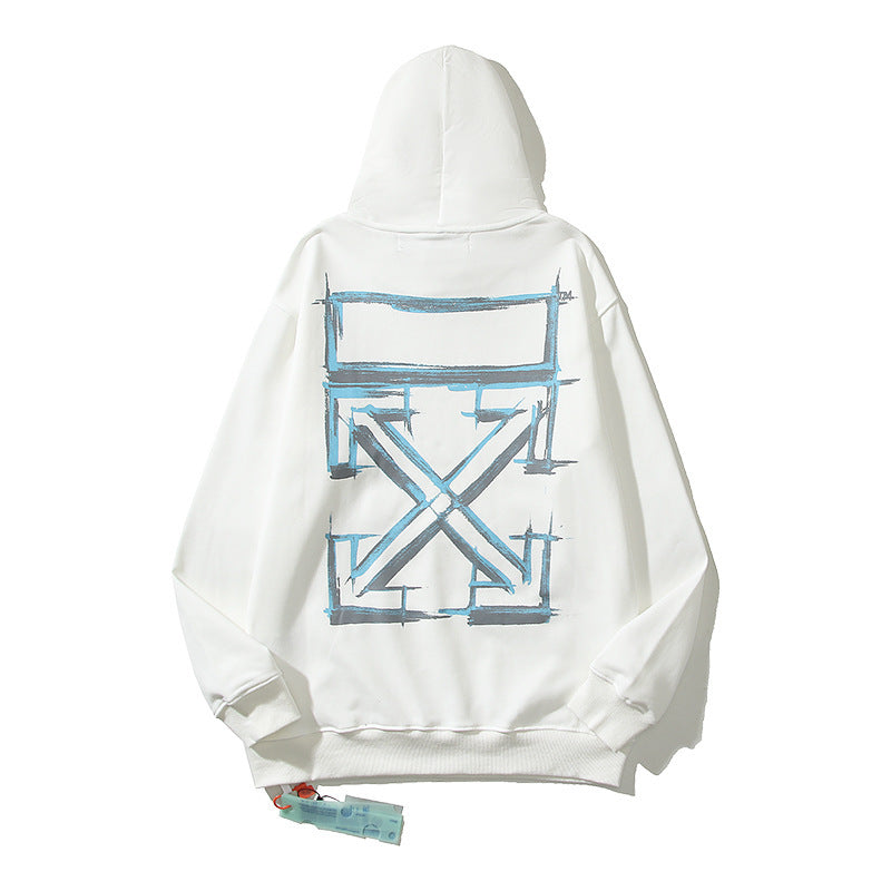 Off-White White Blue Sketch Frame Arrow Hoodie