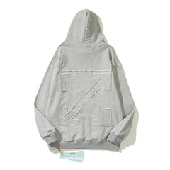 Off-White Grey Embossed Tone Arrow Hoodie