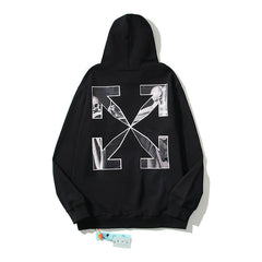 Off-White Black Monochrome Portrait Collage Arrow Hoodie