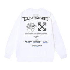 Off-White White "Exactly the Opposite" Graphic Crewneck Sweatshirt