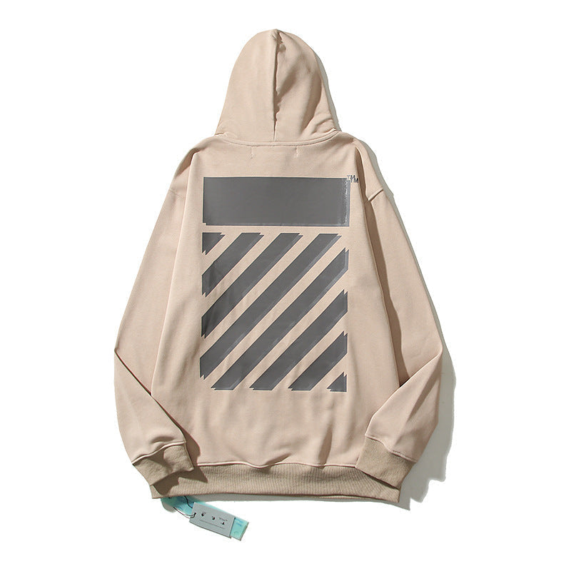 Off-White Khaki Industrial Diagonal Stripe Arrow Hoodie