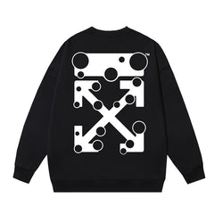 Off-White Black Polka Dot Block Arrow Crewneck Sweatshirt