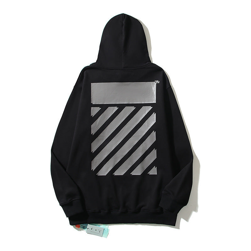 Off-White Black Industrial Diagonal Stripe Arrow Hoodie
