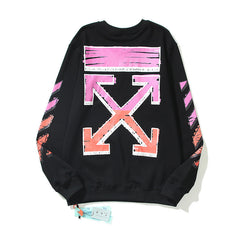 Off-White Black Gradient Pink Bold Frame Arrow Crewneck Sweatshirt