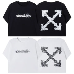 Off-White Floral Arrow Cross Print Short Sleeve T-Shirt