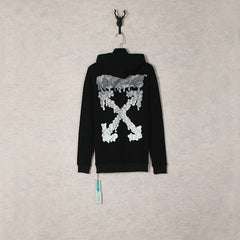 Off-White Black Grey Drip Cloud Arrow Hoodie