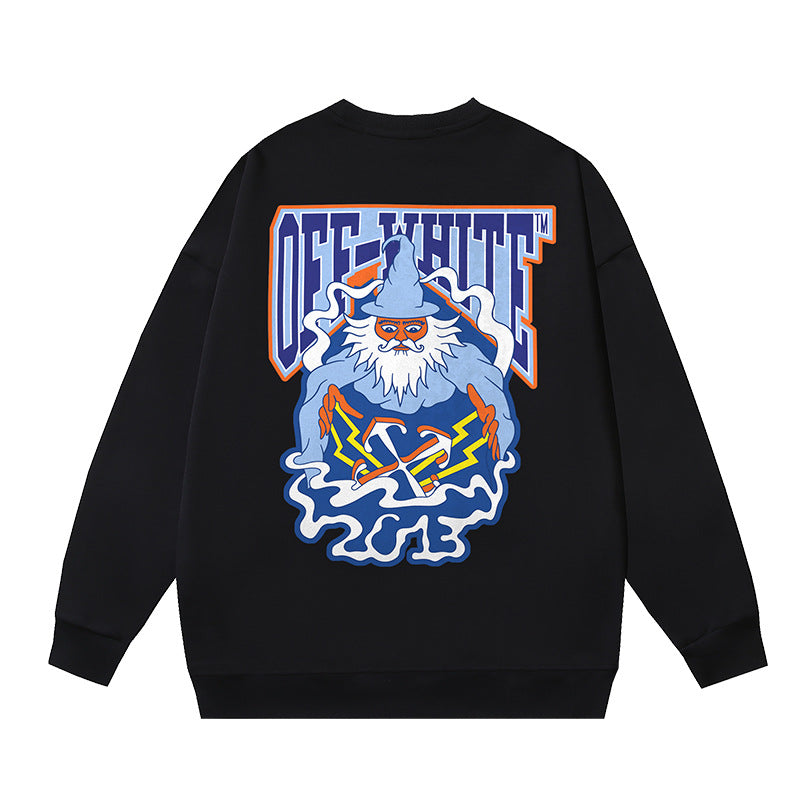 Off-White Black Wizard Graphic Crewneck Sweatshirt