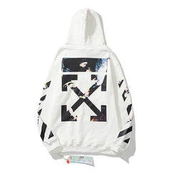 Off-White White Paint Splash Art Collage Arrow Hoodie