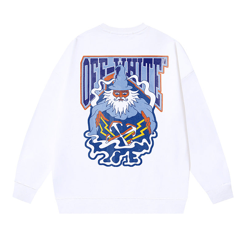 Off-White White Wizard Graphic Crewneck Sweatshirt