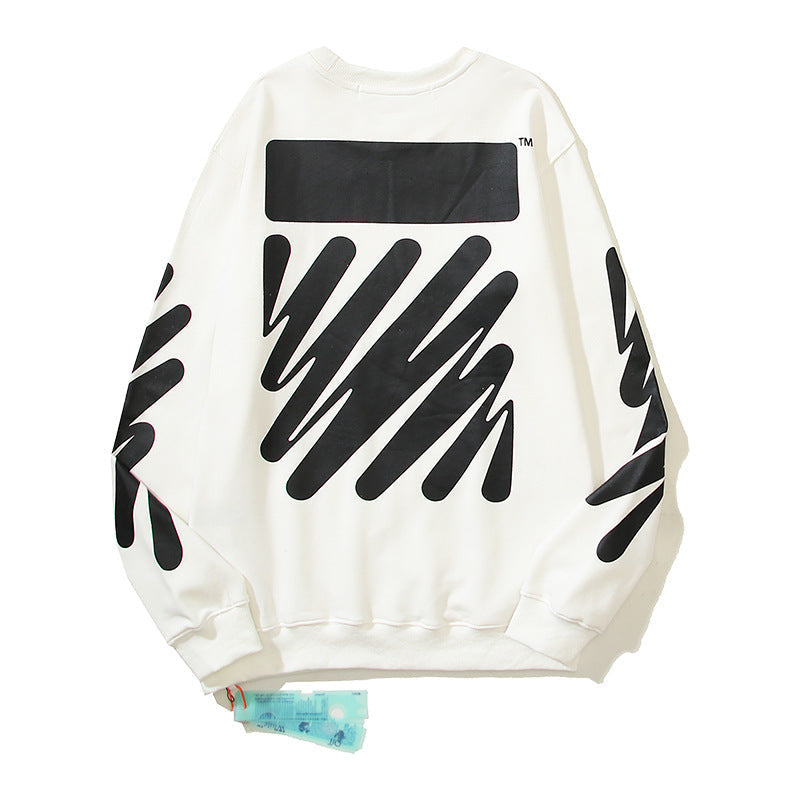 Off-White White Bold Block Scribble Arrow Crewneck Sweatshirt
