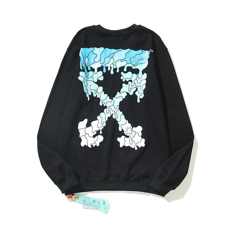 Off-White Black Melting Ice Crystal Arrow Crewneck Sweatshirt