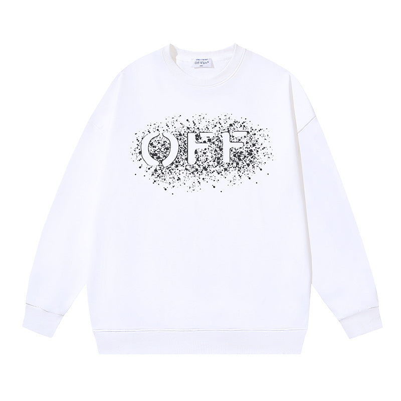 Off-White White Spray Splatter Logo Crewneck Sweatshirt