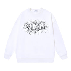 Off-White White Spray Splatter Logo Crewneck Sweatshirt