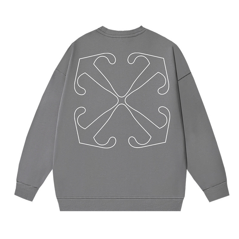 Off-White Dark Grey Spiral Line Arrow Crewneck Sweatshirt