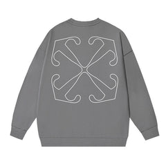 Off-White Dark Grey Spiral Line Arrow Crewneck Sweatshirt