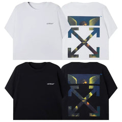 Off-White Angel Painting Arrow Graphic Short Sleeve T-Shirt