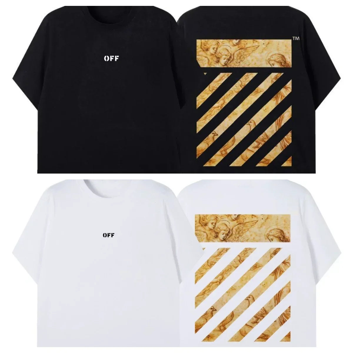 Off-White Marble Diagonal Arrow Print T-Shirt